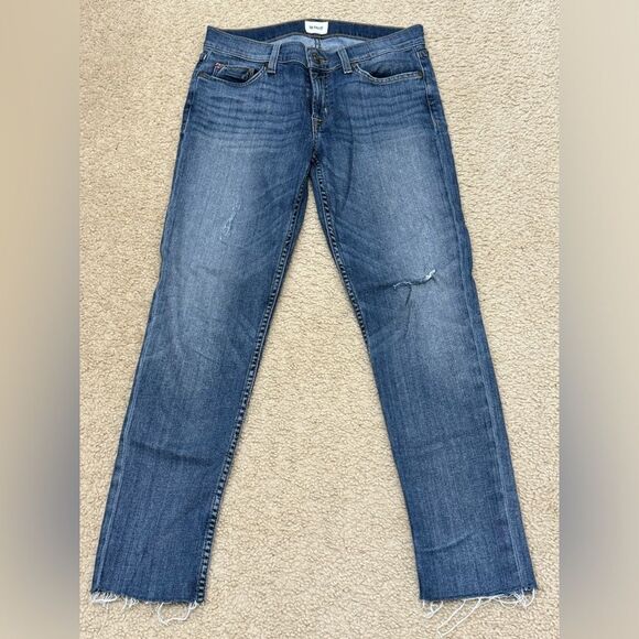 Hudson Jeans Muse Crop Skinny Ankle Length Mid Blue Wash Jeans Women Sz 28 EUC - Picture 1 of 13